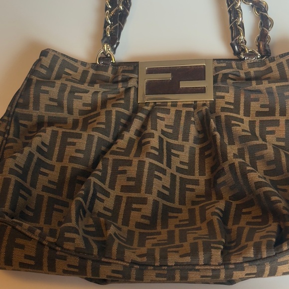 Fendi Brown FF Zucca Logo Shoulder Bag - Picture 4 of 10